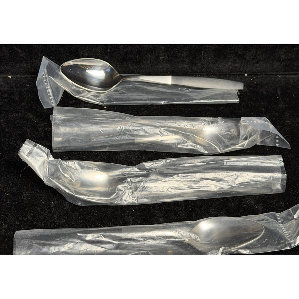 Kingston Stainless Japan-Teaspoons, Mid Century Modern Grey Handle, 4pc Set, NEW